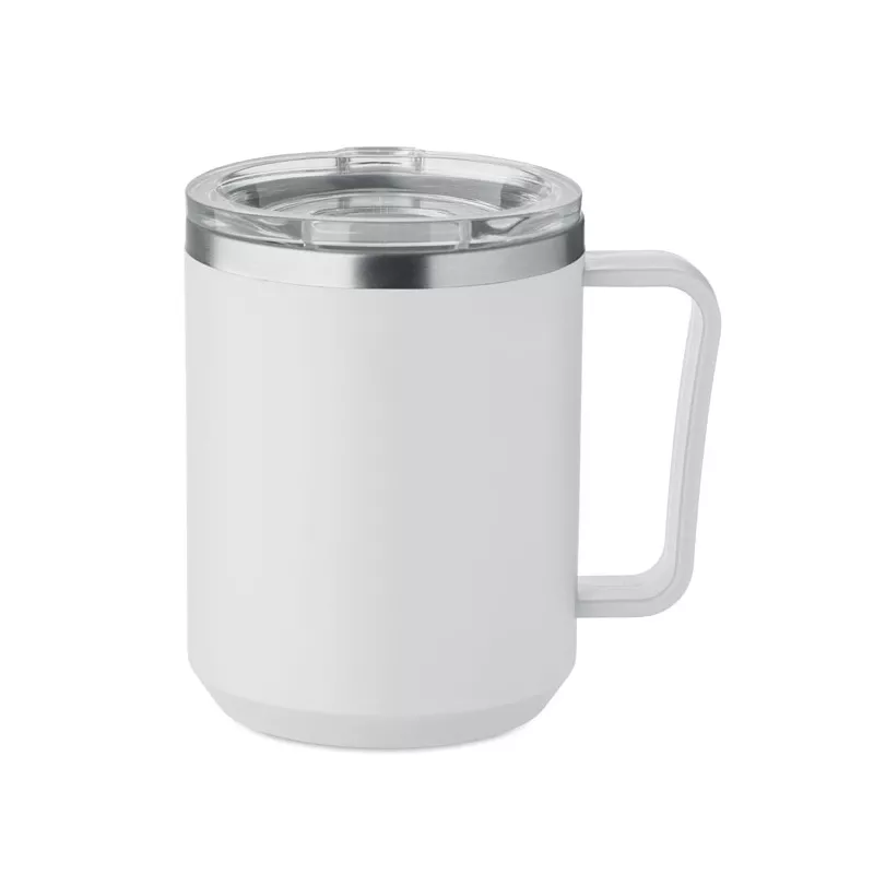 Kubek dwuścienny z przesuwaną pokrywką 400 ml COCOA - Bialy (MO2900-06)