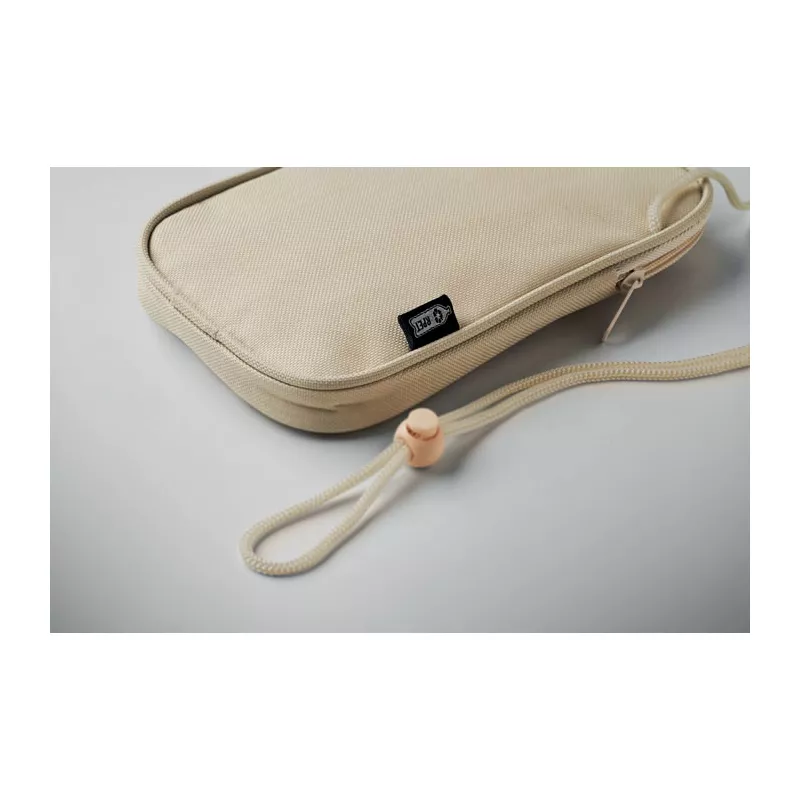 Saszetka podróżna RPET 600D na sznurku KOROVIN POUCH - Bezowy (MO2675-13)