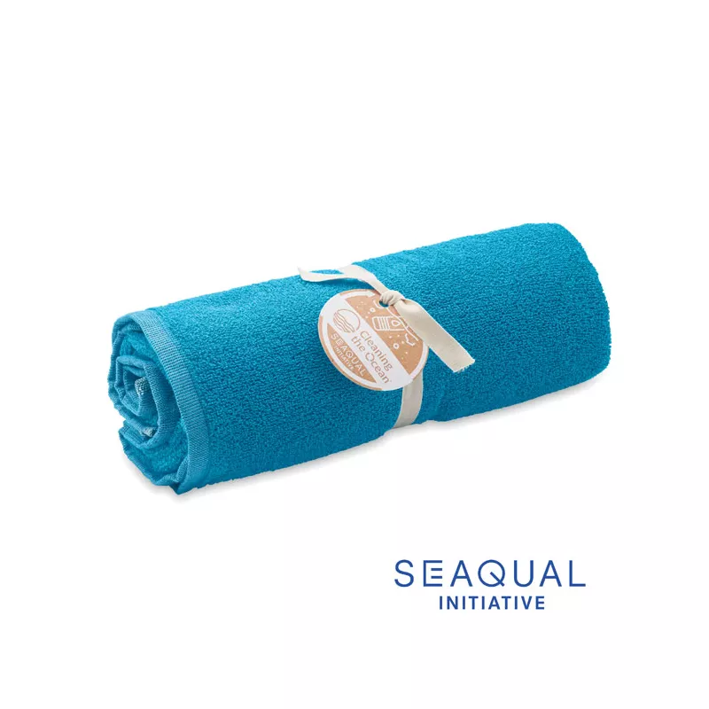 Ręcznik żakardowy SEAQUAL® 100x170 cm 500 g/m² WATER - Turkusowy (MO2060-12)