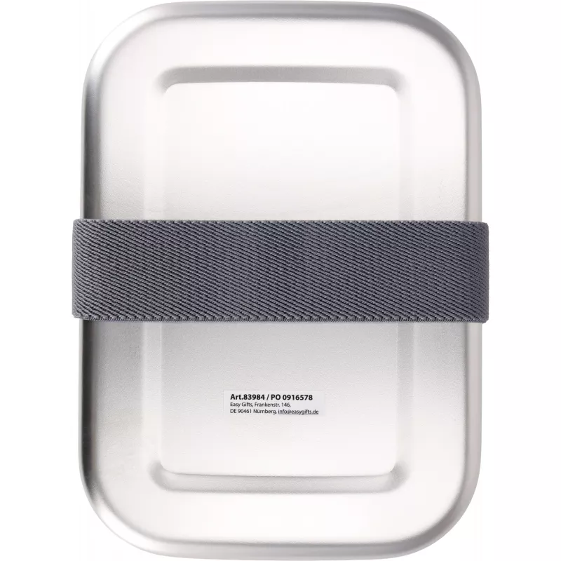 Lunch box ze stalowy z recyklingu PUERTO BANUS MoLu 1000 ml - szary (398407)