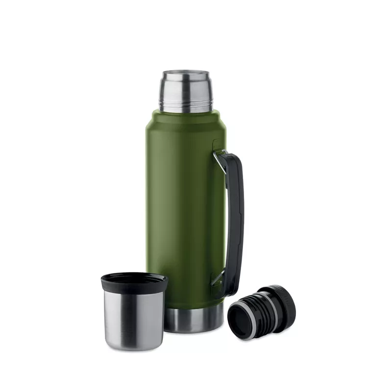 Termos stalowy z kubkiem 1000 ml NYIMA - Ciemnozielony (MO2710-60)