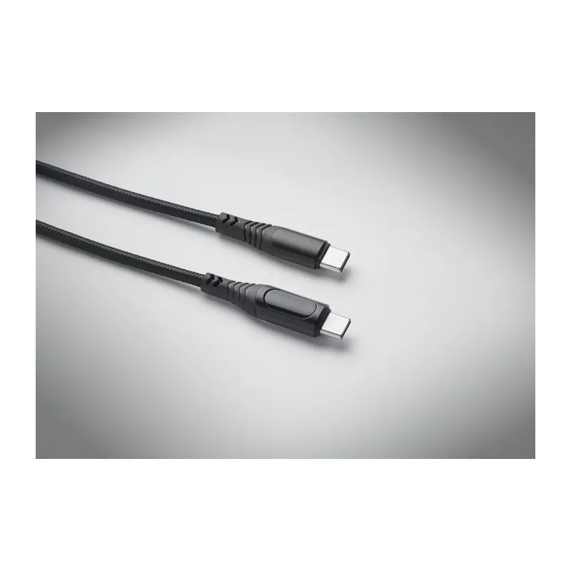 Kabel USB-C 100W z wyświetlaczem mocy TYPSO - Czarny (MO2676-03)
