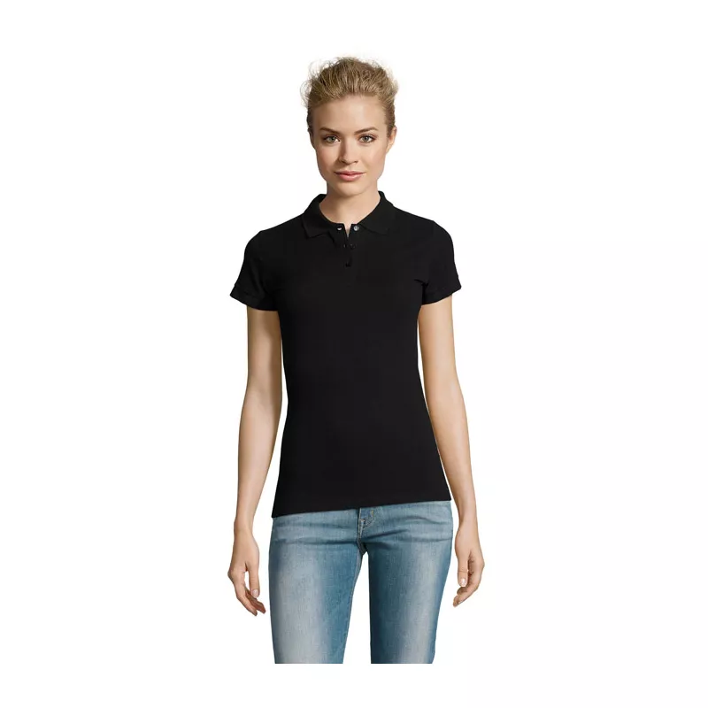 Polo damskie piqué 180 g/m² Sol's PERFECT WOMEN - Czarny (S11347-BK)