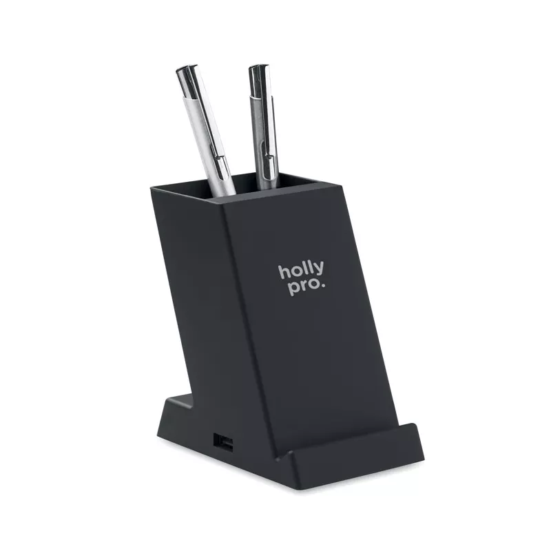 Ładowarka bezprzewodowa 15W z przybornikiem BLOCK - Czarny (MO6679-03)