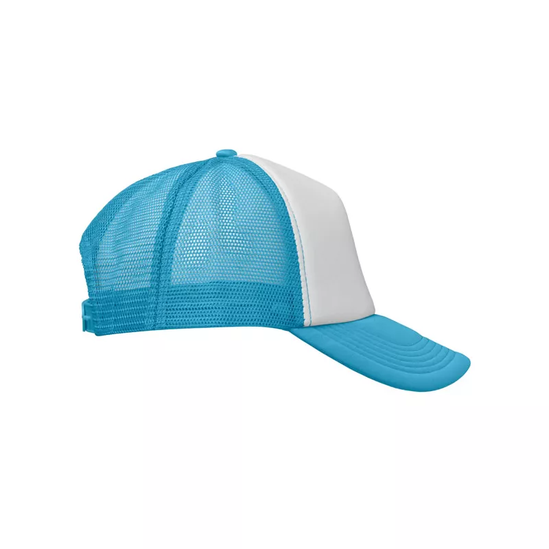 Czapka trucker 5-panelowa 150 g/m² BUBBLE - Biały/Turkusowy (MO2269-86)