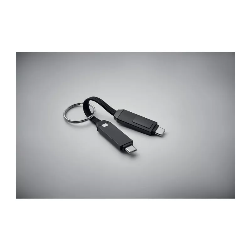 Brelok z kablem USB-C 60W z wyświetlaczem KEYSTO - Czarny (MO2682-03)