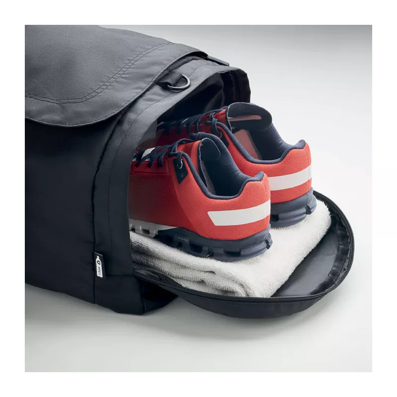 Torba sportowa duża z RPET 300D VALLEY DUFFLE - Czarny (MO2053-03)