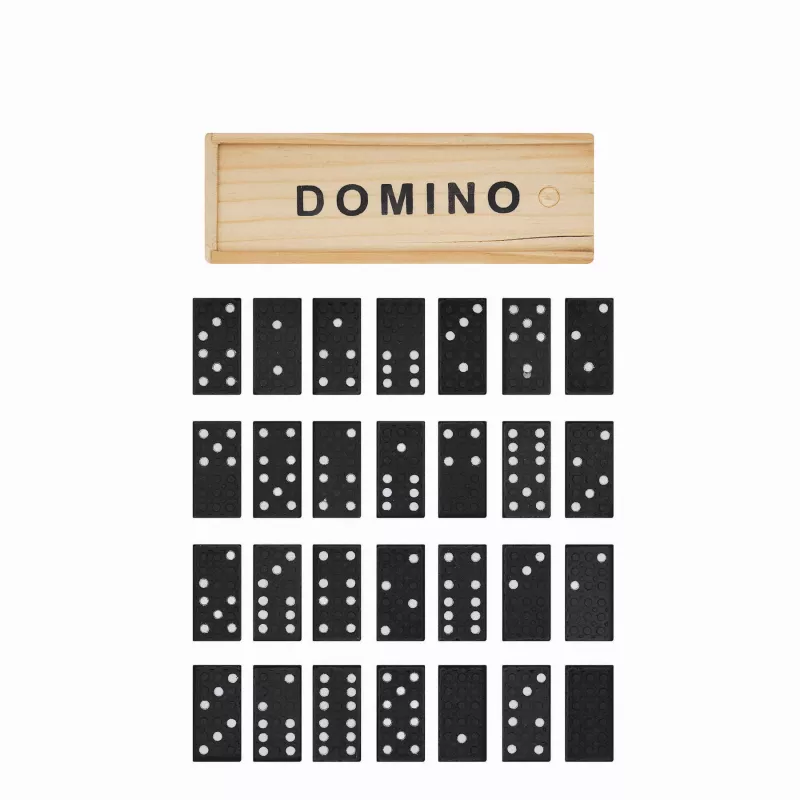 Klasyczna gra DOMINO - czarny, drewniano (56-0501011)
