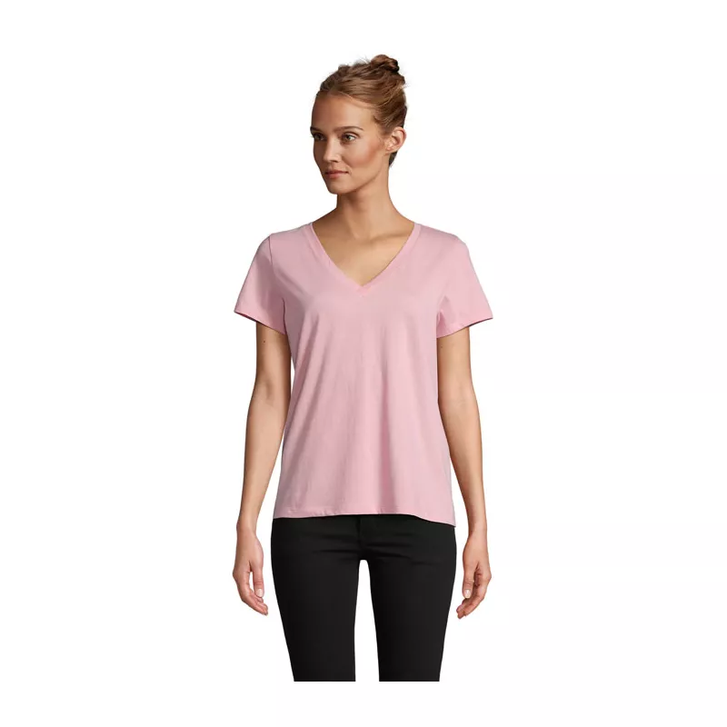 Koszulka damska V-neck Sol's REGENT V WOMEN - Cukierowy Róż (S04766-AX)