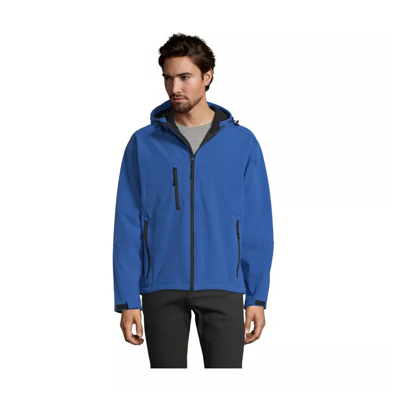 Softshell męski z kapturem 340 g/m² Sol's REPLAY MEN - Niebieski (S46602-RB)