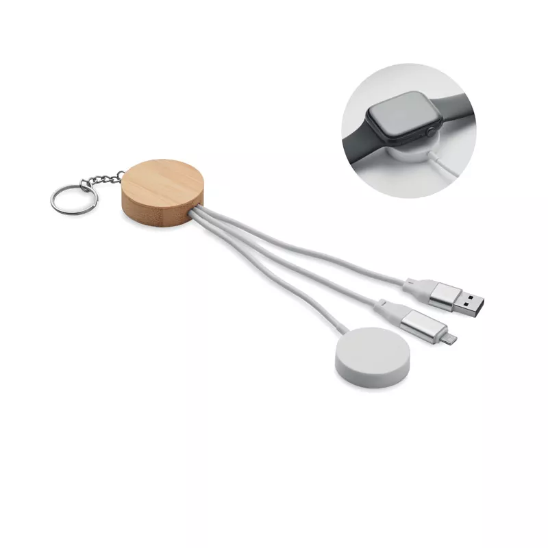 Kabel do ładowania 4 w 1 z ładowarką zegarka BULE - Bialy (MO2451-06)