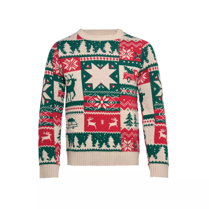 Sweter świąteczny z akrylu L-XL SHIMIS XL - Bezowy (CX1602-13)