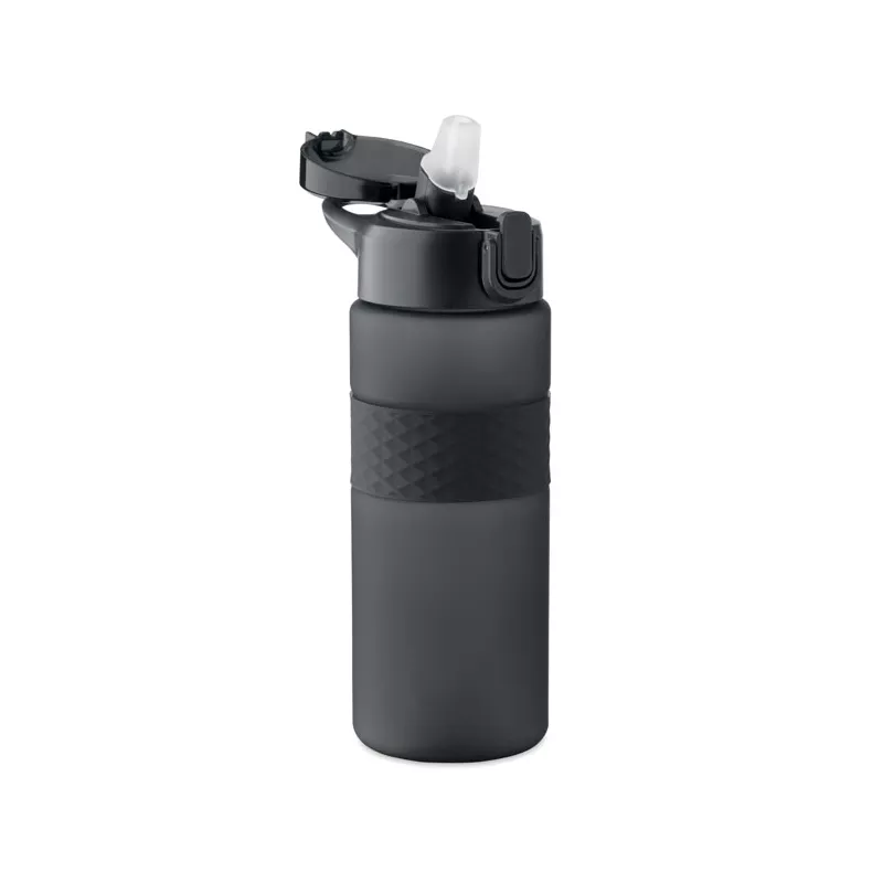 Butelka z RPET ze słomką 700 ml ISJFORDEN - Czarny (MO2755-03)