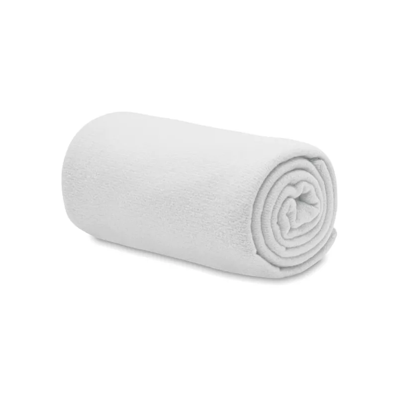 Koc polarowy RPET 120x150 cm 130 g/m² BOGDA - Bialy (MO6805-06)