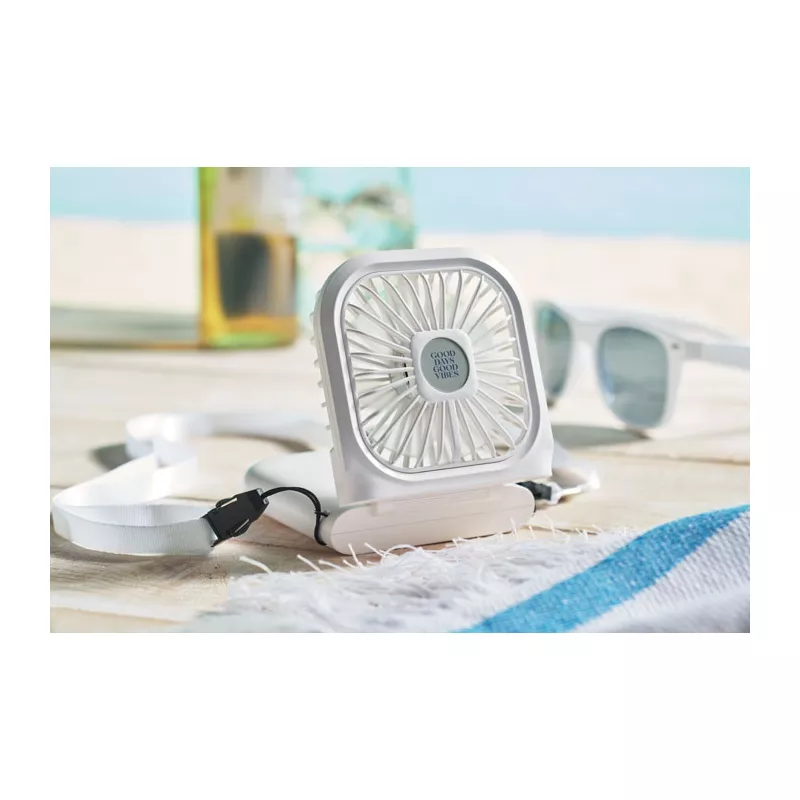 Wentylator składany z powerbankiem 3000 mAh STANDFAN - Bialy (MO2123-06)