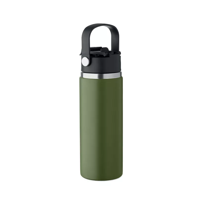Butelka termiczna ze słomką 500 ml SUMA GRIP - Ciemnozielony (MO2775-60)