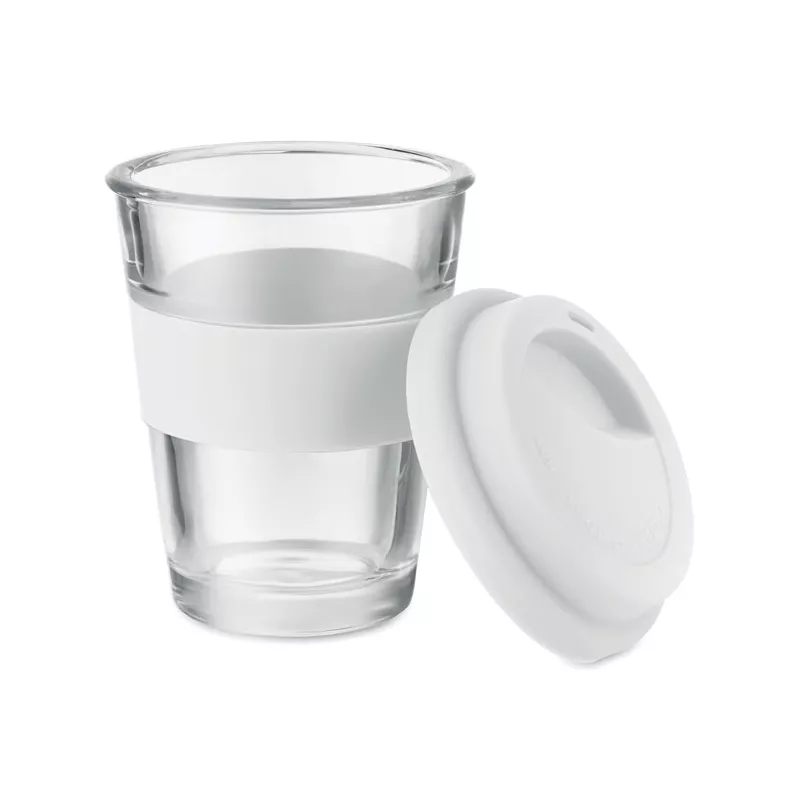 Kubek szklany z pokrywką i uchwytem 350 ml ASTOGLASS - Bialy (MO9992-06)