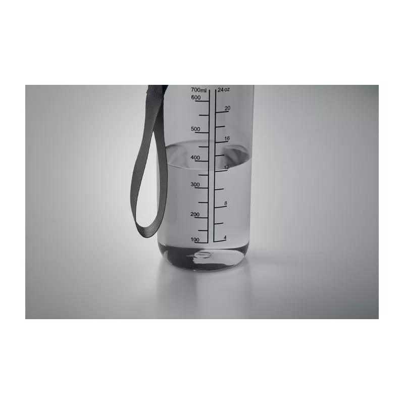 Butelka sportowa motywacyjna z RPET 700 ml ENKEL - Przezroczysty Szary (MO2792-27)