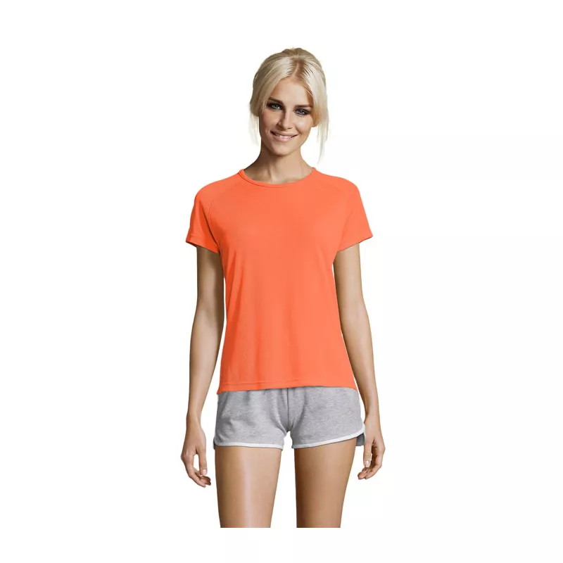 Koszulka sportowa damska 140 g/m² Sol's SPORTY WOMEN - Neonowy Pomarańczowy (S01159-NO)