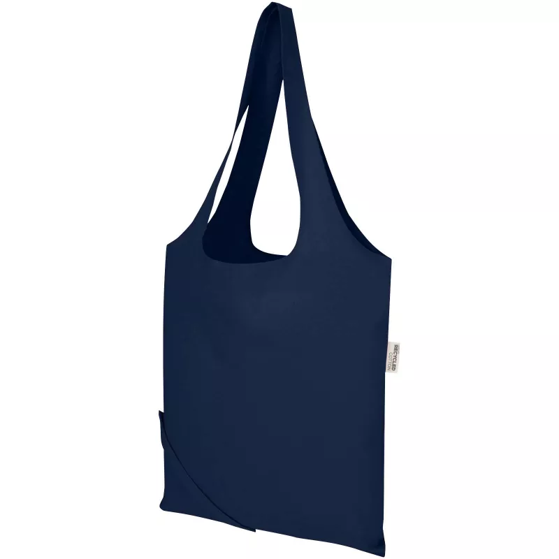 Madras Blend - torba na zakupy, wykonana z recyklingowanej baweły o gramaturze 140 g/m² posiadającej certyfikat GRS, składana - Granatowy (12080555)