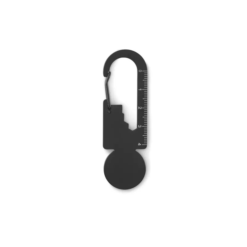 Brelok wielofunkcyjny z żetonem do wózka MULTIKEY - Czarny (MO2337-03)
