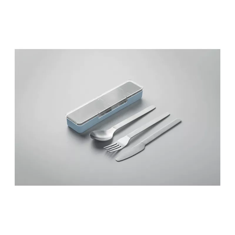 Zestaw sztućców stalowych w etui MESTECK - Baby Blue (MO2677-66)