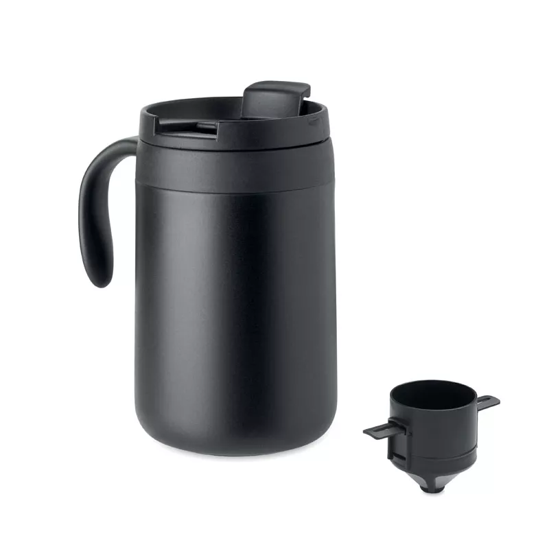 Kubek termiczny z filtrem do kawy 450 ml CAFETITO - Czarny (MO3209-03)
