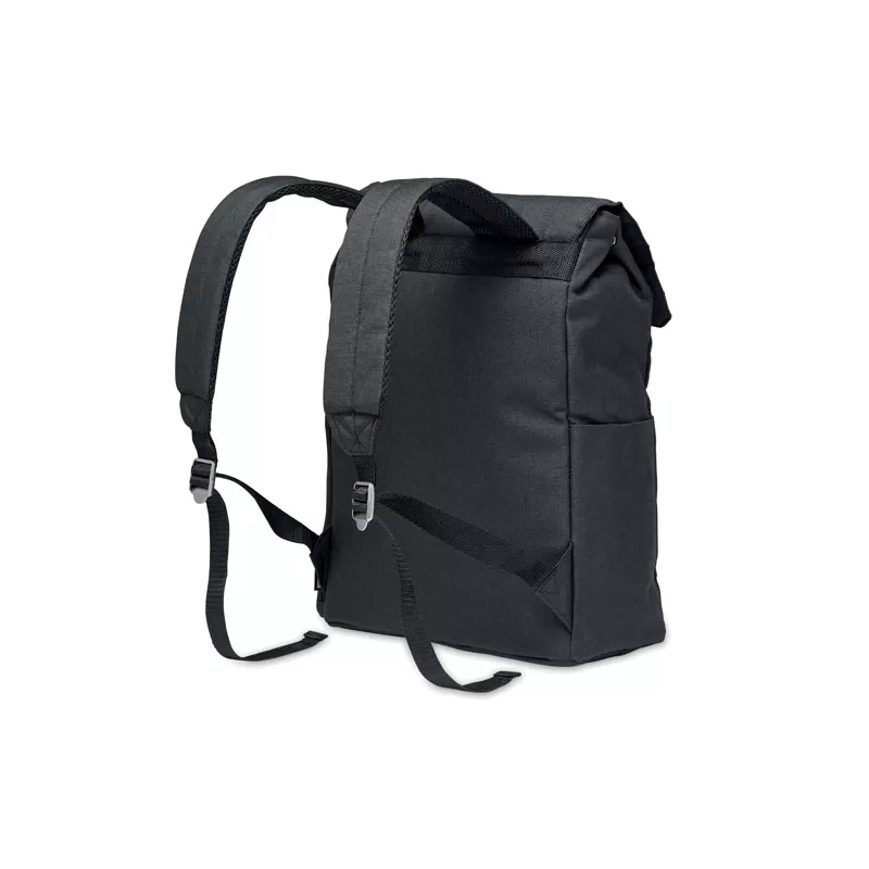 Plecak na laptop 15" z RPET z zatrzaskiem DAEGU LAP - Czarny (MO6464-03)