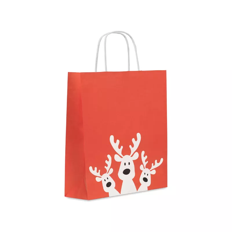 Torba świąteczna papierowa średnia 90 g/m² BAO MEDIUM - Czerwony (CX1565-05)