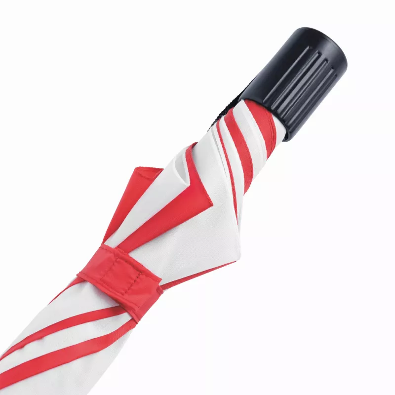 Parasol składany bez automatu REGULAR - biały, czerwony (56-0101111)
