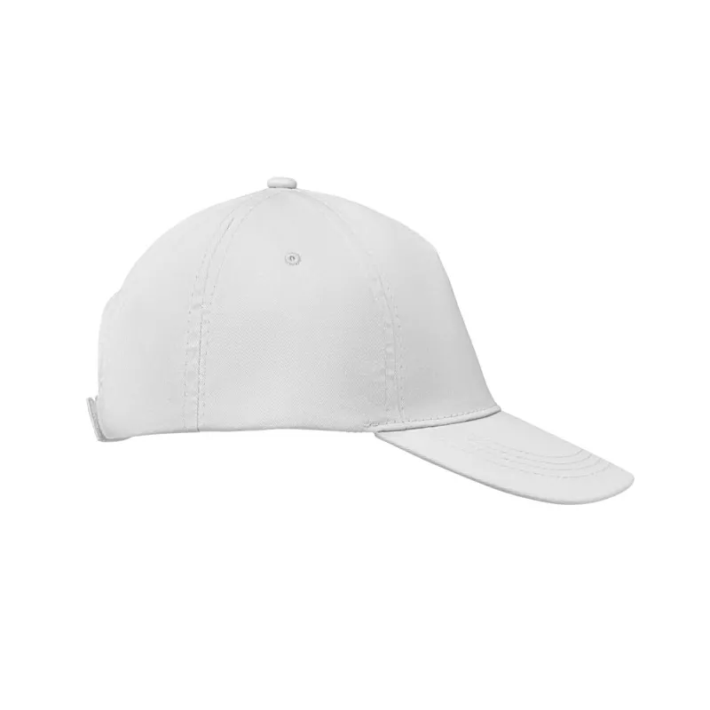 Czapka z daszkiem 5-panelowa z bawełny 160 g/m² BUZZ - Bialy (MO1447-06)