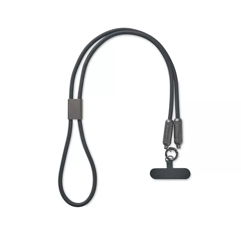 Smycz do telefonu z kablem 60W USB-C SHAKA - Czarny (MO2585-03)