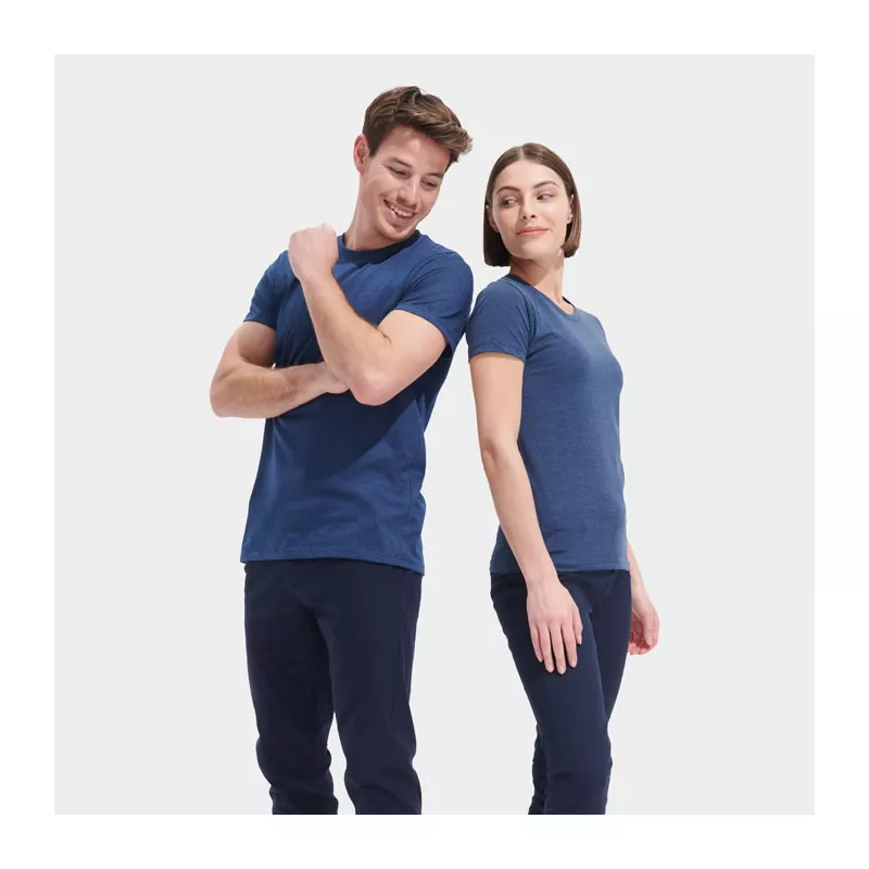 Koszulka damska 150 g/m² Sol's REGENT FIT WOMEN - Melanż Denim (S02758-HD)