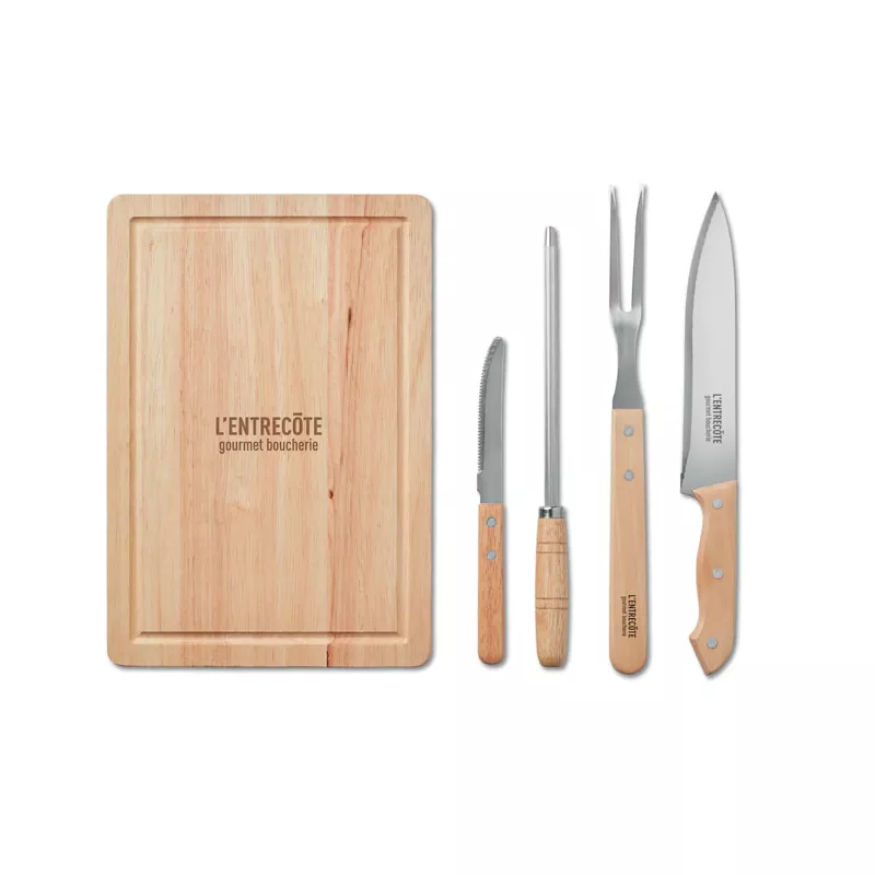 Zestaw do grilla z deską do krojenia w etui GRILLE - Czarny (MO9686-03)