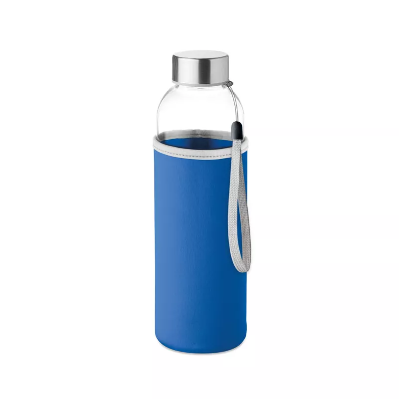 Butelka szklana 500 ml w neoprenowym etui UTAH GLASS - Niebieski (MO9358-37)