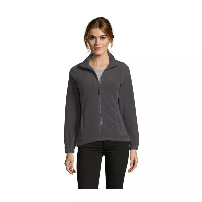 Polar damski rozpinany 300 g/m² Sol's NORTH WOMEN - Szarość Węgla Drzewnego (S54500-CR)