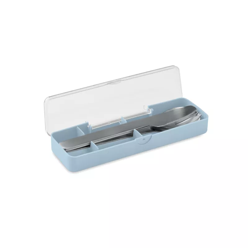 Zestaw sztućców stalowych w etui MESTECK - Baby Blue (MO2677-66)