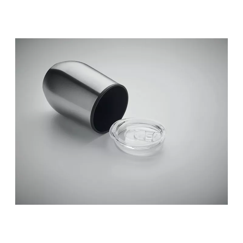 Kubek termiczny stalowy z pokrywką 350 ml CHIN CHAN - Srebrny Mat (MO6700-16)