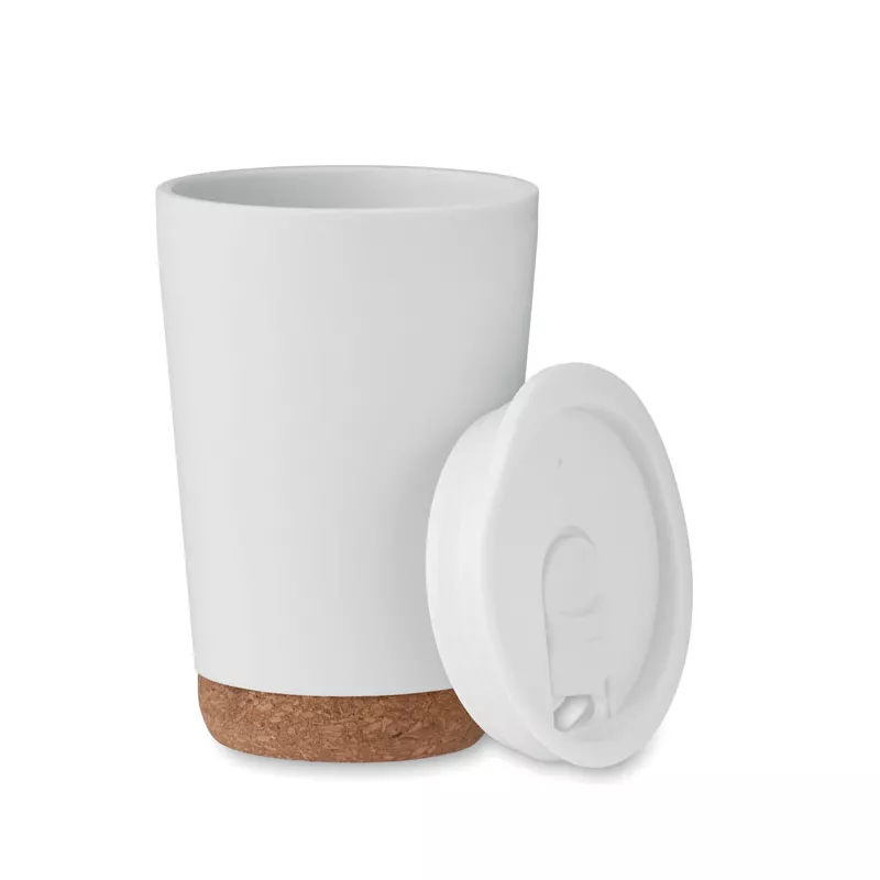 Kubek dwuścienny z korkową podstawą 300 ml CO - Bialy (MO2446-06)