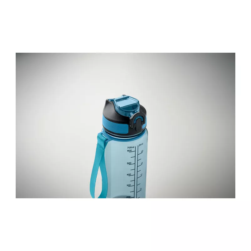 Butelka sportowa motywacyjna z RPET 700 ml ENKEL - Przezroczysty Blekitny (MO2792-52)