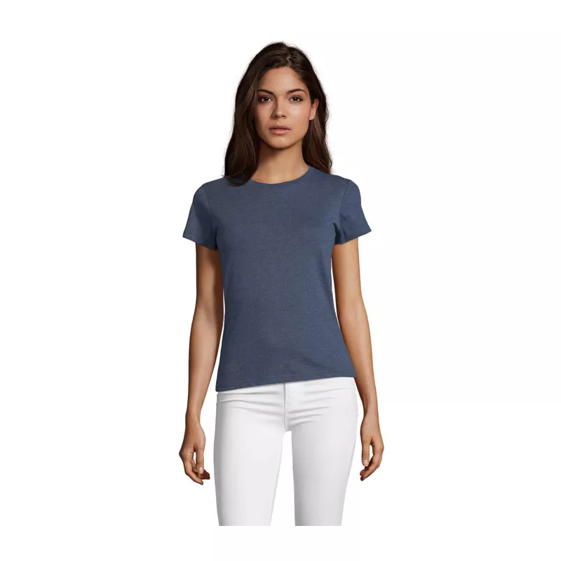 Koszulka damska 150 g/m² Sol's REGENT FIT WOMEN - Melanż Denim (S02758-HD)
