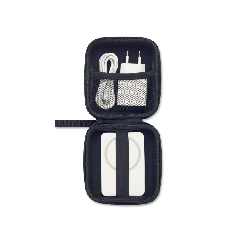 Zestaw z powerbankiem magnetycznym 5000 mAh ATLAS - Bialy (MO3177-06)