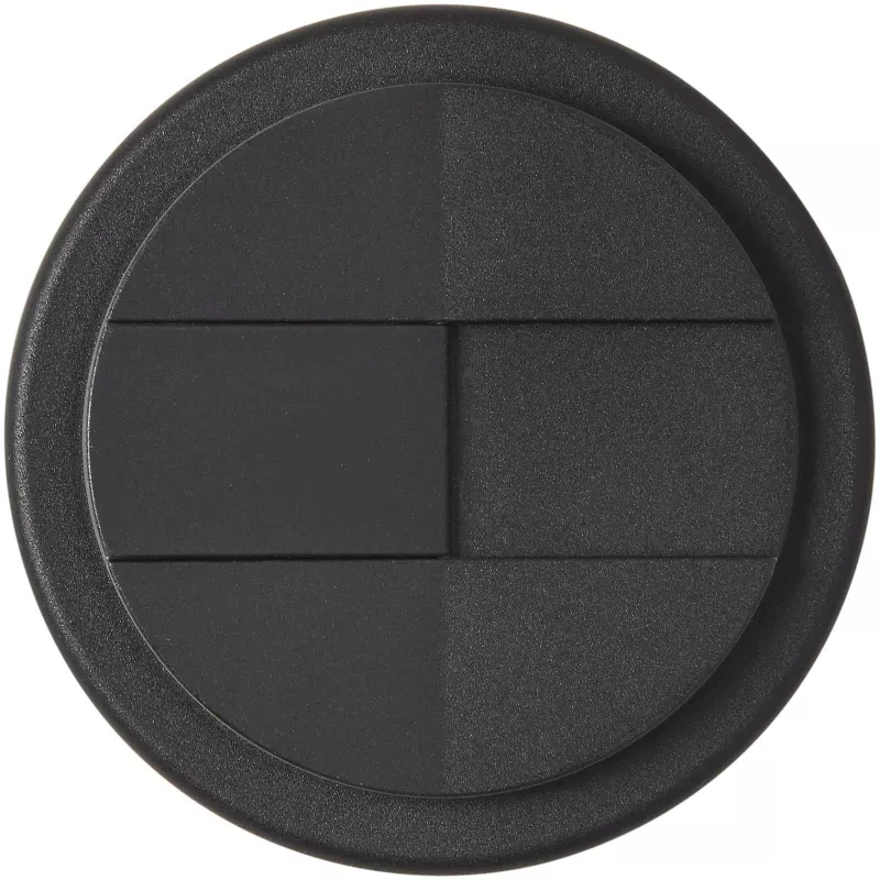 Kubek Americano® Eco z recyklingu o pojemności 350 ml z pokrywą odporną na zalanie - Czarny-Czarny (21042590)