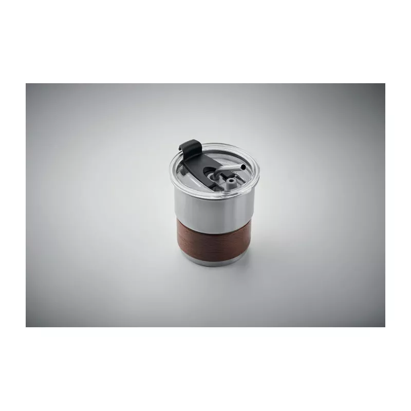 Kubek stalowy ze słomką 260 ml MATE - Srebrny Mat (MO2423-16)