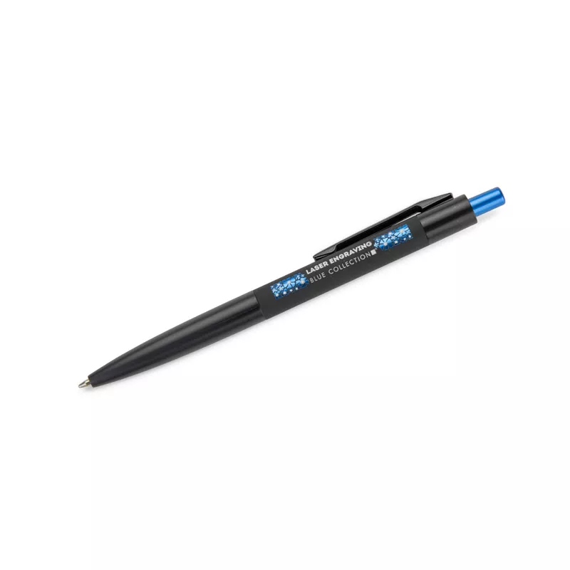 Długopis metalowy z powłoką soft touch i lustrzanym grawerem PAUL - niebieski (19746-03)