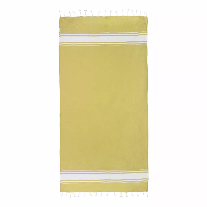 Cancun ręcznik plażowy z recyklingowanej bawełny - żółty (AP800607-02)