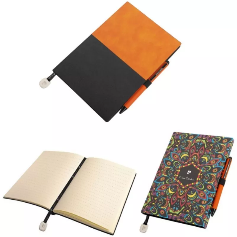 Notatnik A5 w kropki i długopis REPORTER Pierre Cardin - pomarańczowy (B3501204IP310)