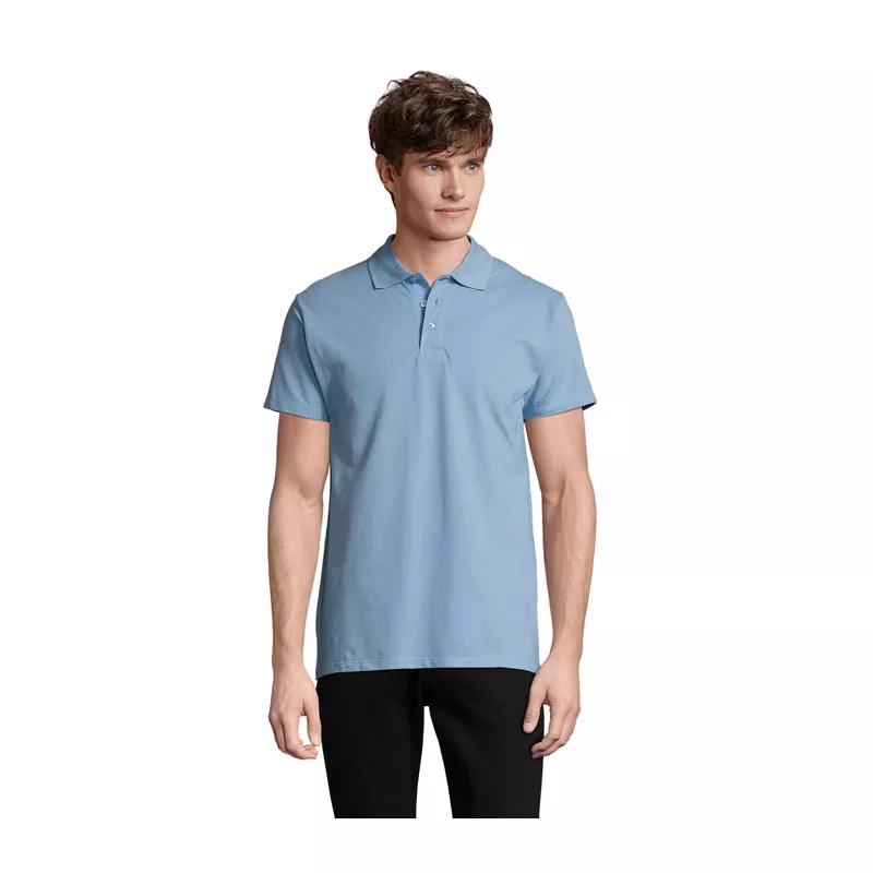 Koszulka polo męska piqué 210 g/m² Sol's SPRING II - Sky Blue Pique (S11362-SP)