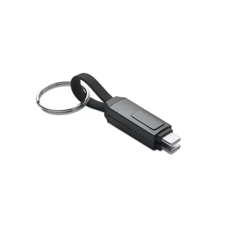 Brelok z kablem USB-C 60W z wyświetlaczem KEYSTO - Czarny (MO2682-03)