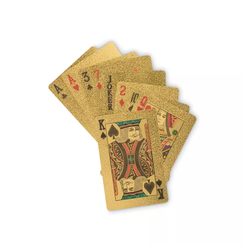 Karty do gry wodoodporne z PET AS - Matowy Zloty (MO2699-98)